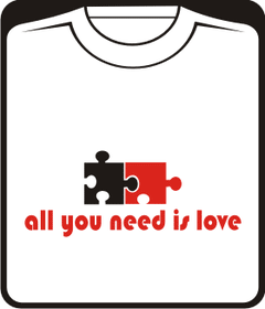 Прикольные футболки: ALL YOU NEED IS LOVE пазлы